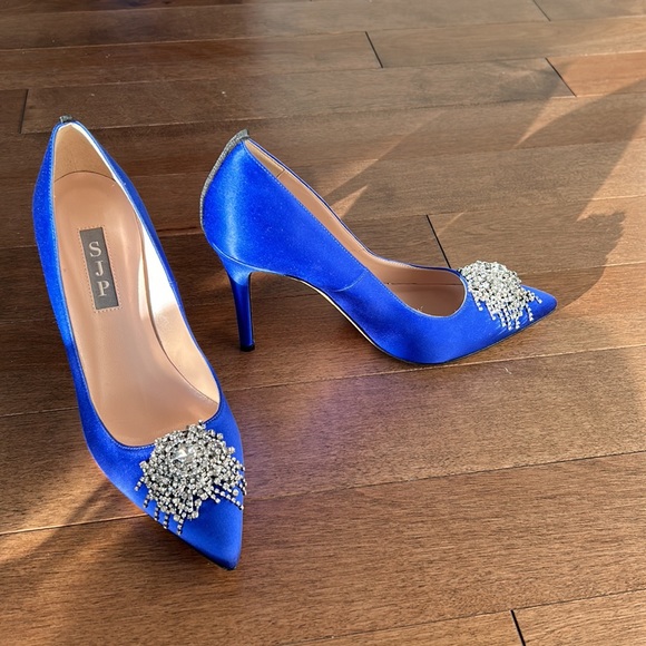 SJP by Sarah Jessica Parker Shoes - NEW SJP SARAH JESSICA PARKER BLUE TEMPEST STILETTOS HIGH HEELS 37 SATIN